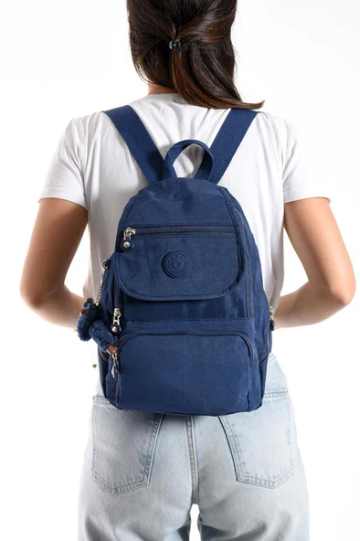 Kadın Sırt Çantası Kapaklı Model 30*25 Cm Hafif Klinkır Kumaş Spor Çantası Günlük Bayan Çantası - 3
