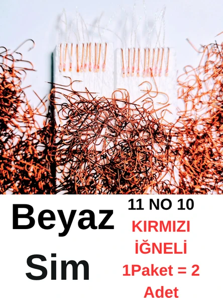 Eagenset Çapari, İstavrit Çaparisi, Ultraviyole Uv Neon 11 No Kırmızı İğne, 10 İğneli Çapari 2li Paket - Resim 4