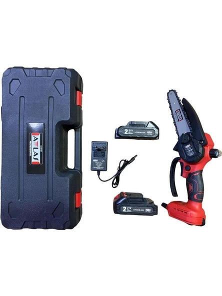 Attlas ATB 21 BT 20W 2Ah Akülü Kömürsüz Budama Testeresi Çift Akülü 15cm - Resim 2
