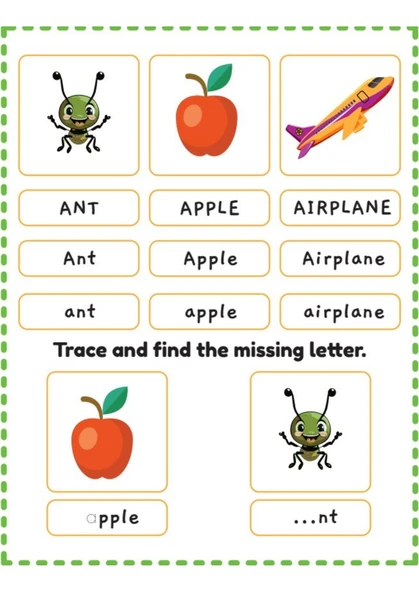 Okul Öncesi Okula Hazırlık İngilizce YAZ-SİL Seti (5 Kitap) - 7