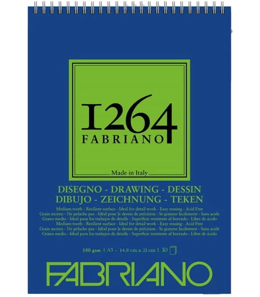 Fabriano 1264 Drawıng Çizim Defter 180gr A5-30Yaprak Spiralli