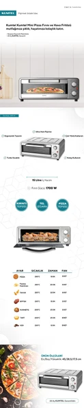 Kumtel Mini Pizza Fırını Ve Hava Fritözü Hpo-01 - 5