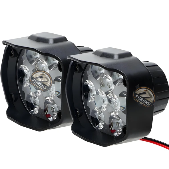 2 Adet 9 Ledli Motosiklet Scooter Uyumlu Led Sis Farı Çakar Ve Sabit Mod Açma Kapatma Tuşlu ubs siz - Resim 5