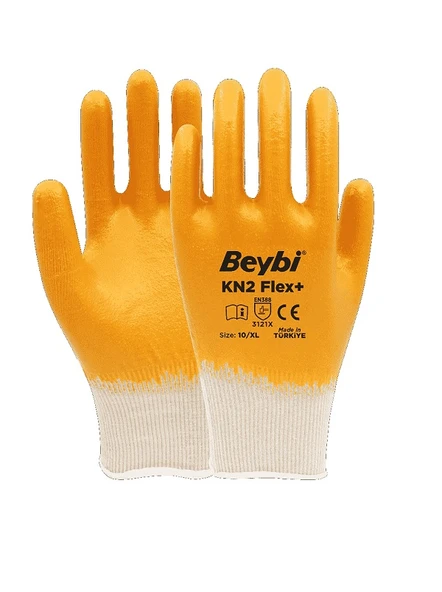 BEYBİ KN2 FLEX+ SARI NİTRİL İŞ ELDİVENİ NO:10 - 1