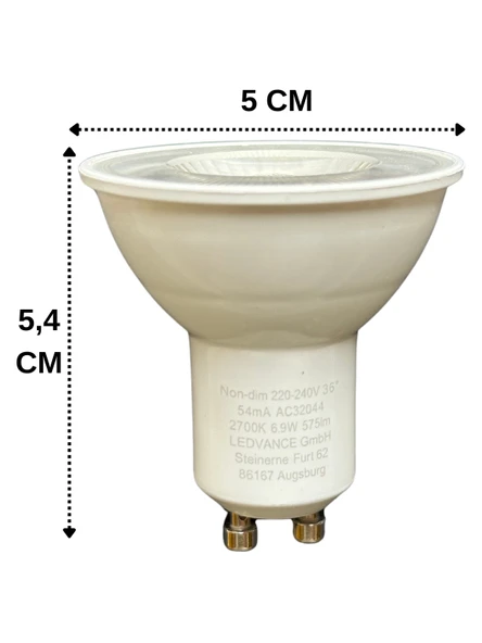 (10 Adet) Osram 6.9W (80W) 2700K (Sarı Işık) GU10 Duylu Led Spot Ampul - 3