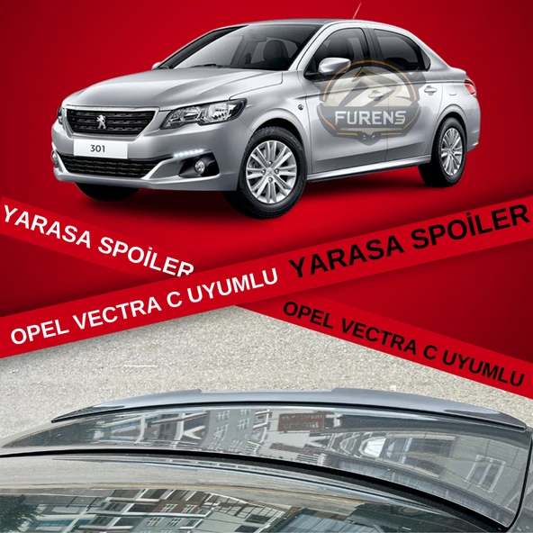 Peugeot 301 Bagaj Üstü Yarasa Spoiler Piano Black ürün görseli 1