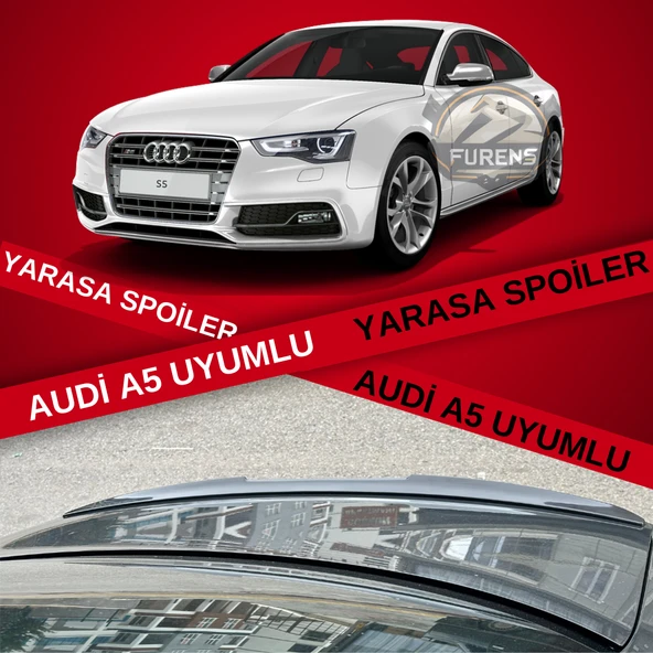 Audi A5 Sportback Bagaj Üstü Black Piano Yarasa Spoiler Bagaj Çıtası ürün görseli 1