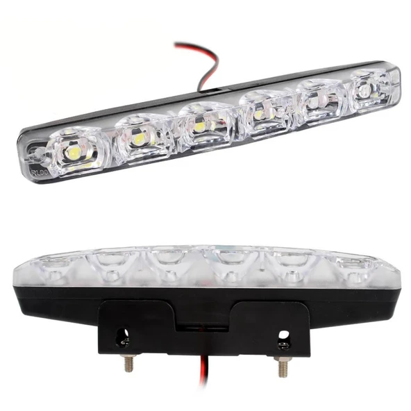 Mercekli 6 Ledli Beyaz Drl Gündüz Ledi 12v Sis Lambası Ledi Off Road Sis 12V - 3