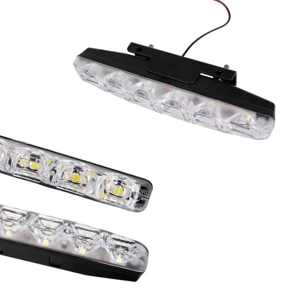 Mercekli 6 Ledli Beyaz Drl Gündüz Ledi 12v Sis Lambası Ledi Off Road Sis 12V - 4