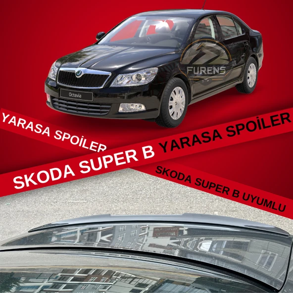 Skoda Süperb  Bagaj Üstü Yarasa Spoiler Bagaj Çıtası Piano Black ürün görseli 1