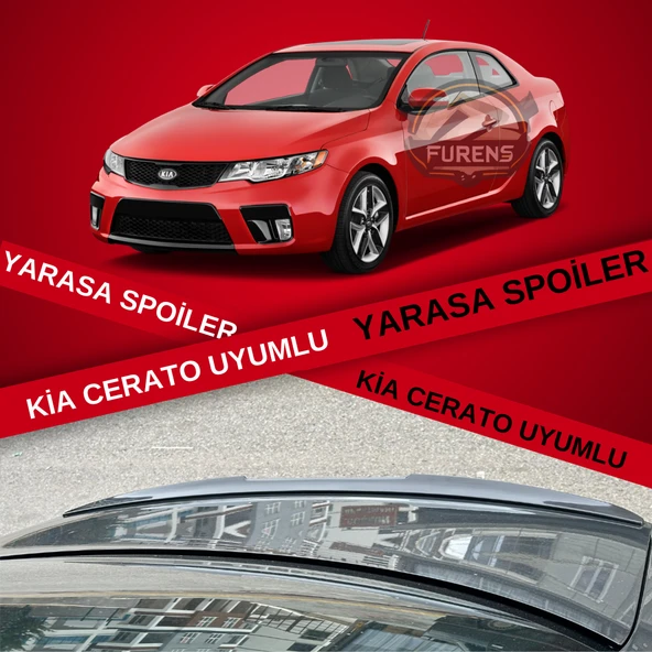 Kia Cerato  Piano Black Bagaj Üstü Yarasa Spoiler Bagaj Çıtası ürün görseli 1