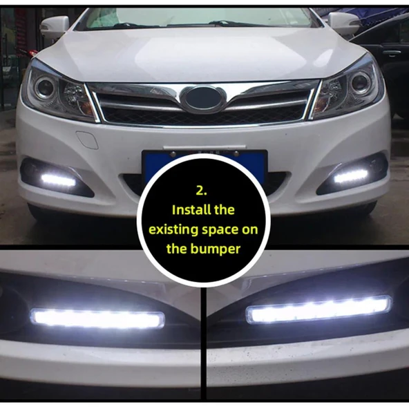 Mercekli 6 Ledli Beyaz Drl Gündüz Ledi 12v Sis Lambası Ledi Off Road Sis 12V - 5