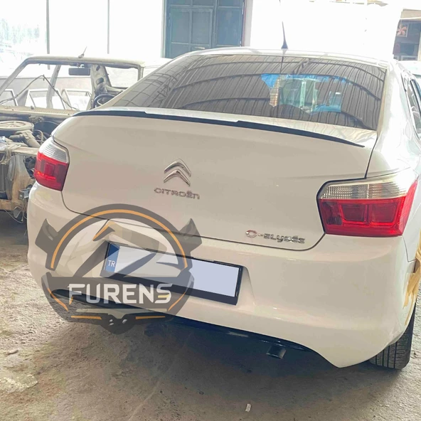 Citroen C Elysee Uyumlu Bagaj Üstü Slim Yarasa Spoiler Parlak Siyah Piano Black - Resim 4
