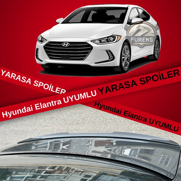 Hyundai Elantra 2012-2017 Bagaj Üstü Yarasa Spoiler Bagaj Çıtası Piano Black ürün görseli 1