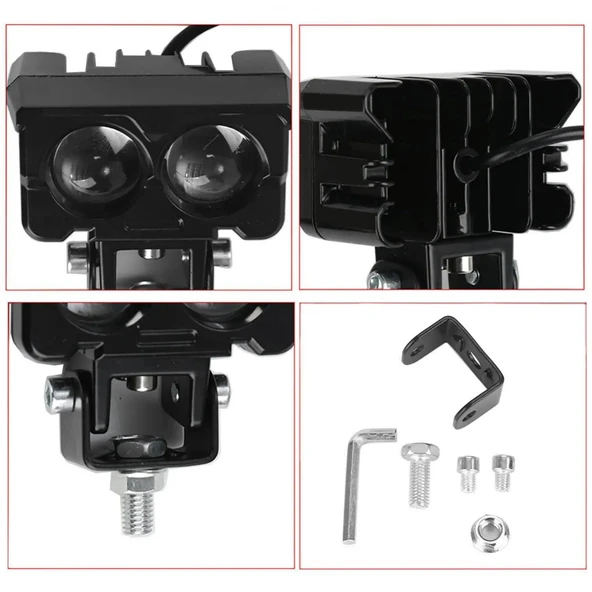Robot Sis Farı 1 Adet Sarı – Beyaz 50W Motosiklet Off Road Atv Utv Araba Uyumlu Baykuş Sis - 2