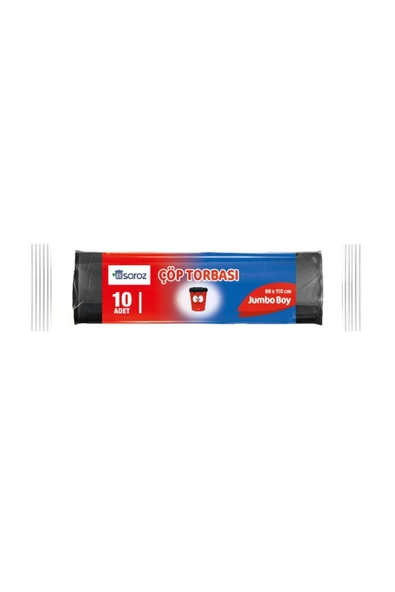 SAROS Saroz Çöp Torbası Jumbo 10 Lu 80*110 Cm Adet