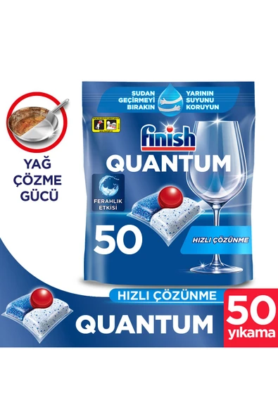 Finish Quantum Hepsi Bir Arada 50 Kapsül Bulaşık Makinesi Deterjanı Tableti