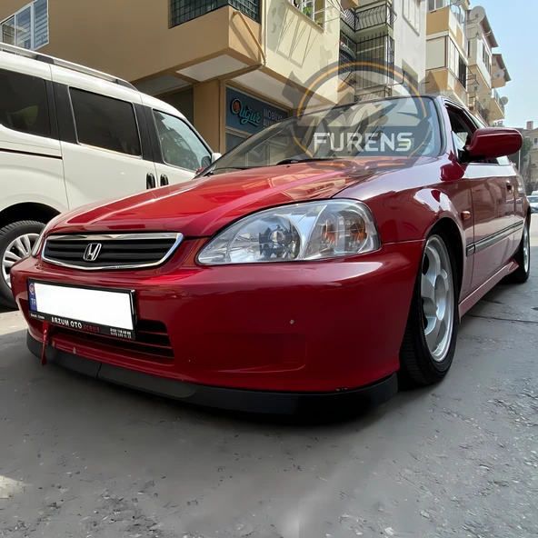 Honda Civic İes 1996-2001 Uyumlu H lip Esnek Ön Lip 2 Parça Karlık Ön Ek Tampon Altı Dil - Resim 5