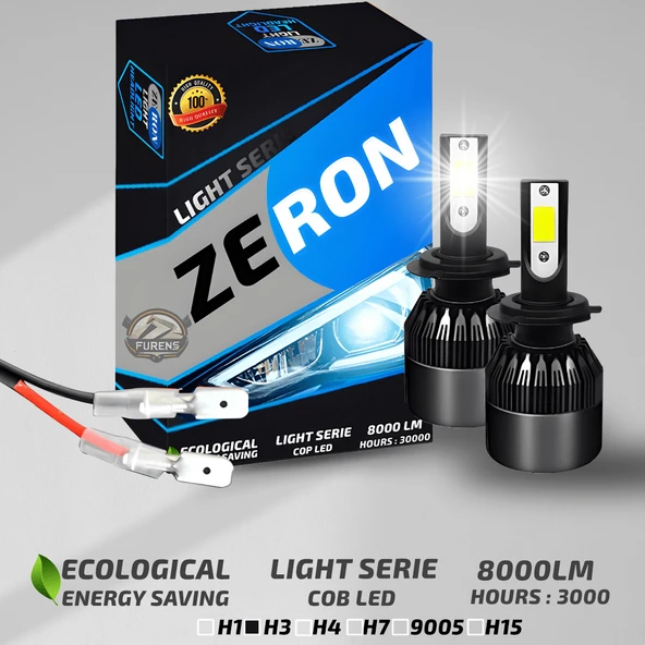 ZERON Light Series H3 Led Xenon Şimşek Etkili Led Xenon Led Ampul ürün görseli 1