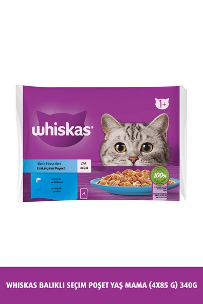 Whiskas Pouch Jöle Içinde Somonlu/ton Balıklı Kedi Konservesi 85gr ( 4´lü )