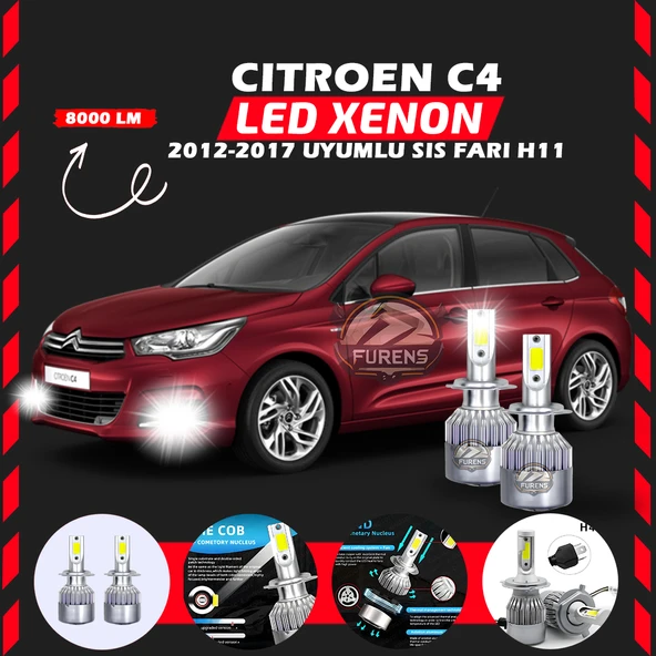 Citroen C4 2012-2017 Sis Farı Uyumlu Şimşek Etkili Led Xenon Performance Series H11 ürün görseli 1