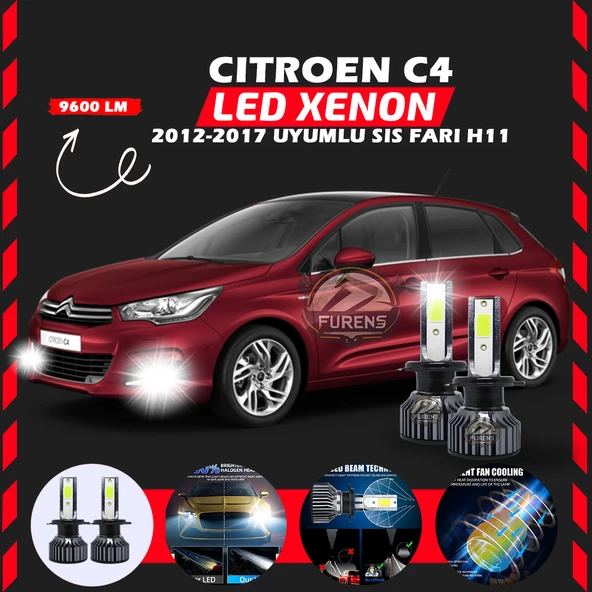 Citroen C4 2012-2017 Sis Farı Uyumlu Şimşek Etkili Led Xenon Pro Series H11 - Resim 7