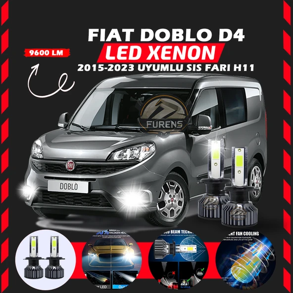 Fiat Doblo D4 2015-2023 Sis Farı Uyumlu Şimşek Etkili Led Xenon Pro Series H11 - Resim 7