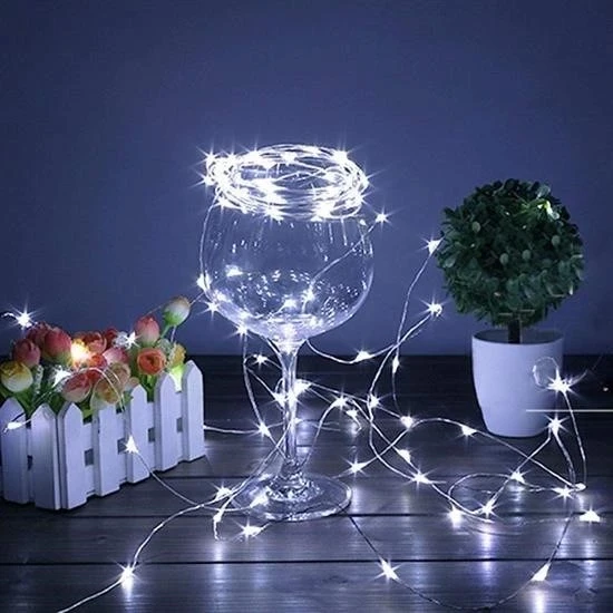 Pilli 5 Metre Dekoratif Peri Led Beyaz Aydınlatma Süsleme Lambası - 4