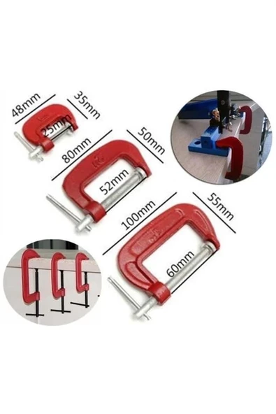 Doğrama Ve Metal Sıkma Sıkıştırma İçin 3lü Mini Mengene Aparat - Resim 3