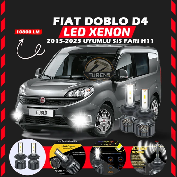 Fiat Doblo D4 2015-2023 Sis Farı Uyumlu Şimşek Etkili Led Xenon Premium Series H11 ürün görseli 1