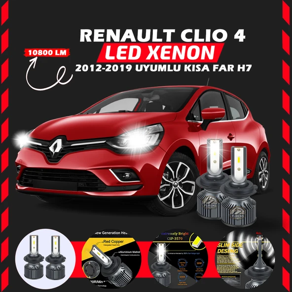 Renault Clio 4 2012-2019 Kısa Far Uyumlu Şimşek Etkili Led Xenon Premium Series H7 - Resim 7
