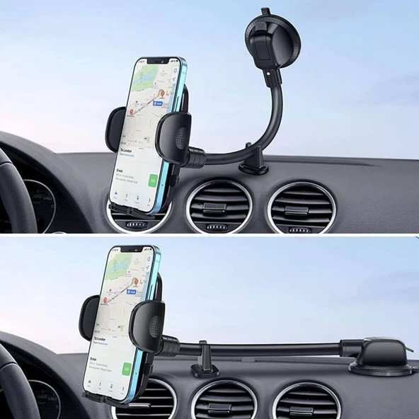 Ayarlanabilir Vakum Kilitli Cam Ve Torpidoya Takılabilen Telefon Tutucu - 6