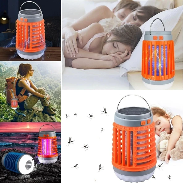 Askılı Solar Enerji İle Şarj Olabilen Sinek Öldürücü Kamp Feneri Işıldak ürün görseli