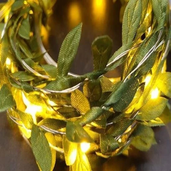Yapraklı Dekorlu 3 Metre Peri Led Pilli  ışık Yılbaşı Aydınlatma - 8