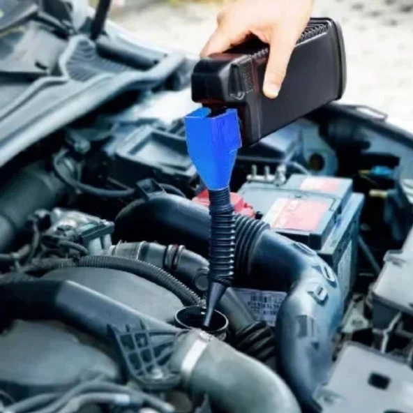 Araba Ve Motorsikletler İçin Katlanabilir Plastik Motor Yağ Hunisi - Resim 2