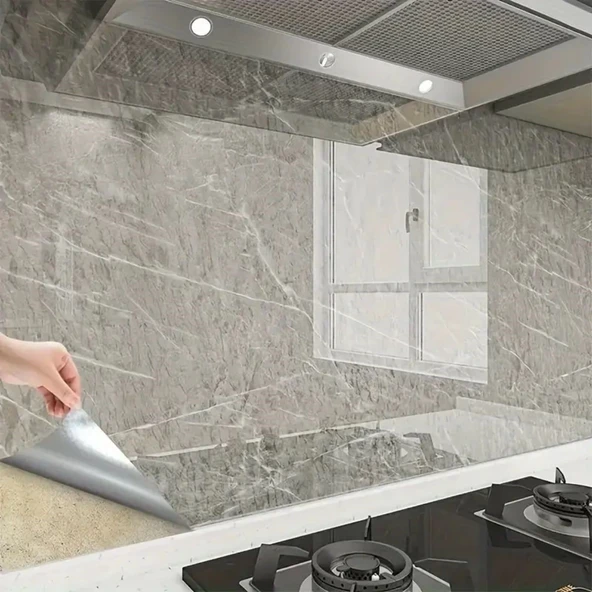 Mermer Desenli Sticker Folyo Atina Grisi 60cm*5mt - Resim 2