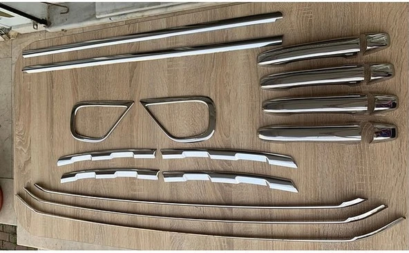 Express Krom Set Ön Tampon Ön Panjur Sis Çerçevesi Kapı Kolu Cam Çıtası 19 Parça Paslanmaz Çelik ürün görseli