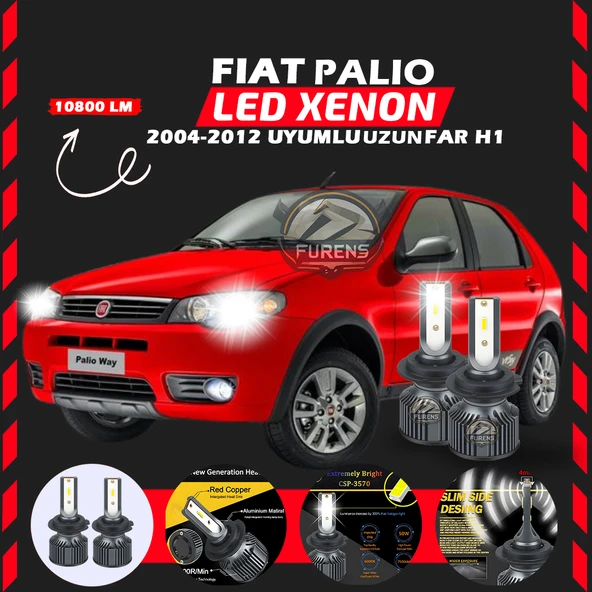 Fiat Palio 2004-2012 Uzun Far Uyumlu Şimşek Etkili Led Xenon Premium Series H1 - Resim 7