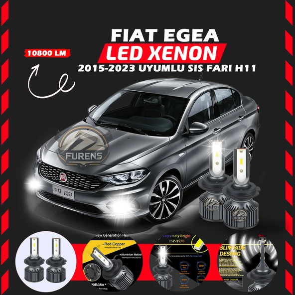 Fiat Egea 2015-2023 Sis Farı Uyumlu Şimşek Etkili Led Xenon Premium Series H11 - Resim 7