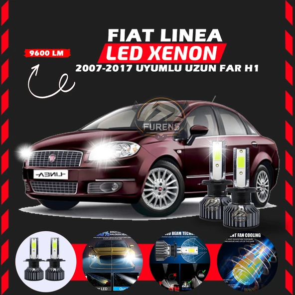 Fiat Linea 2007-2017 Uzun Far Uyumlu Şimşek Etkili Led Xenon Pro Series H1 - Resim 7