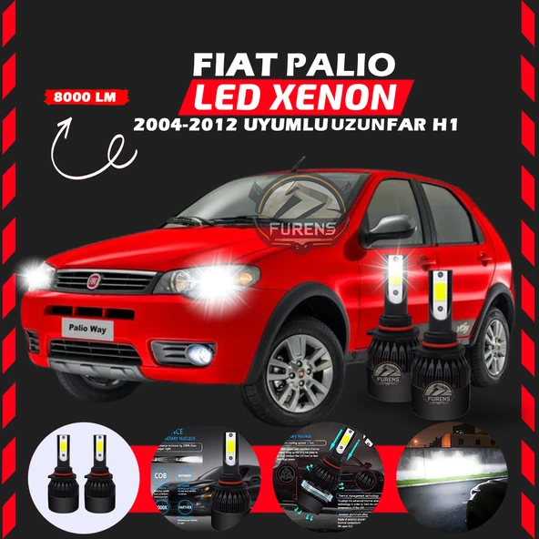 Fiat Palio 2004-2012 Uzun Far Uyumlu Şimşek Etkili Led Xenon Light Series H1 - Resim 6