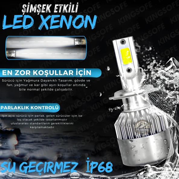 Fiat Fiorino 2008-2024 Sis Farı Uyumlu Şimşek Etkili Led Xenon Performance Series H1 - Resim 9