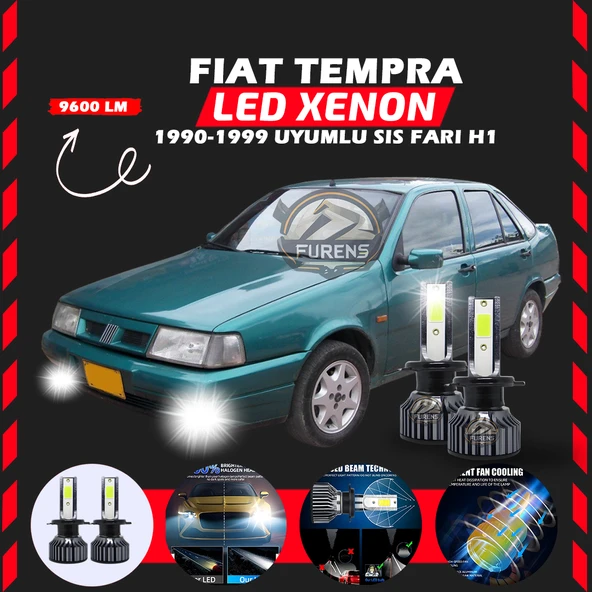 Fiat Tempra Sis Farı Uyumlu Şimşek Etkili Led Xenon Pro Series H1