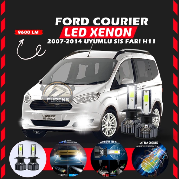 Ford Courier 2007-2014 Sis Farı Uyumlu Şimşek Etkili Led Xenon Pro Series H11 ürün görseli 1