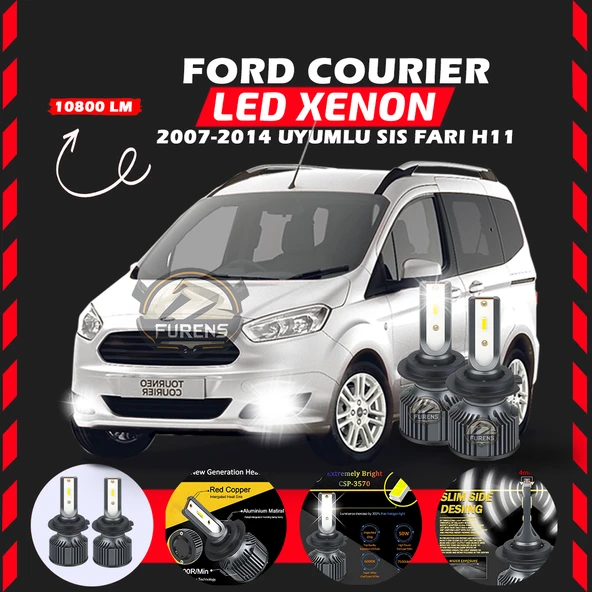 Ford Courier 2007-2014 Sis Farı Uyumlu Şimşek Etkili Led Xenon Premium Series H11 - Resim 7