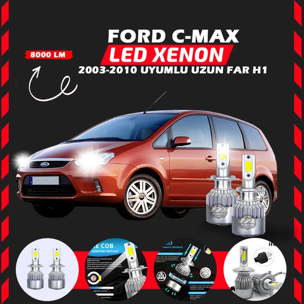 Ford C-MAX 2003-2010 Uzun Far Uyumlu Şimşek Etkili Led Xenon Performance Series H1 ürün görseli 1