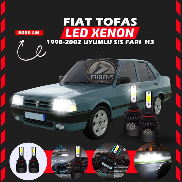 Fiat Tofaş Sis Farı Uyumlu Şimşek Etkili Led Xenon Light Series H3 ürün görseli 1