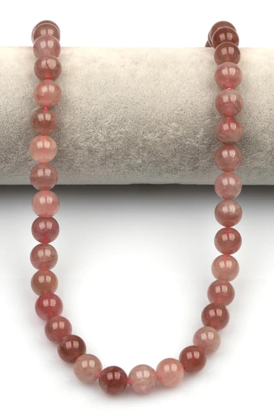 Madagaskar Pembe Kuvars Doğaltaş Dizi 10 mm Küre Kesim - 2