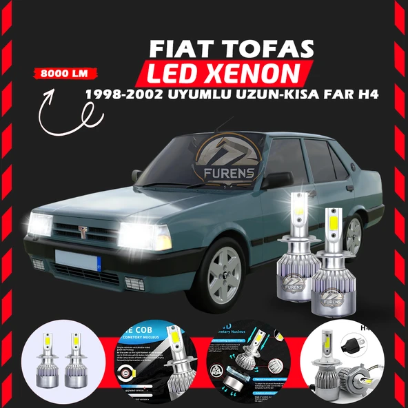 Fiat Tofaş Uzun - Kısa Far Uyumlu Şimşek Etkili Led Xenon Performance Series H4 - 7