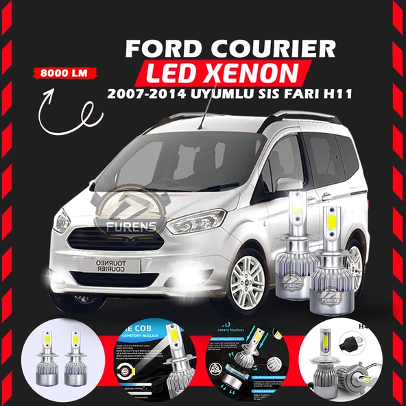 Ford Courier 2007-2014 Sis Farı Uyumlu Şimşek Etkili Led Xenon Performance Series H11 ürün görseli 1